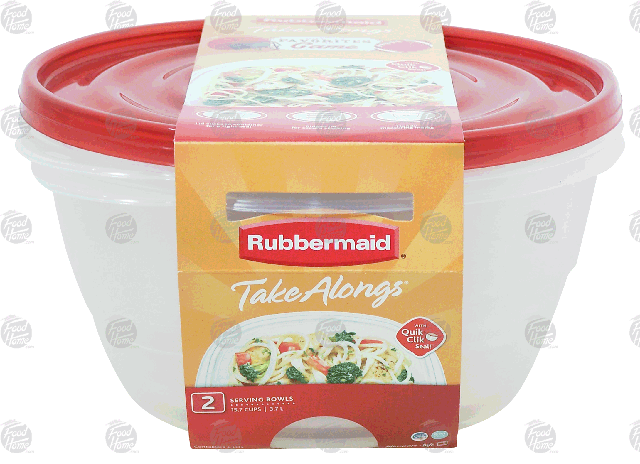 Rubbermaid Take Alongs 2 servings bowls with quik clik seal lids, 15.7 cups Full-Size Picture